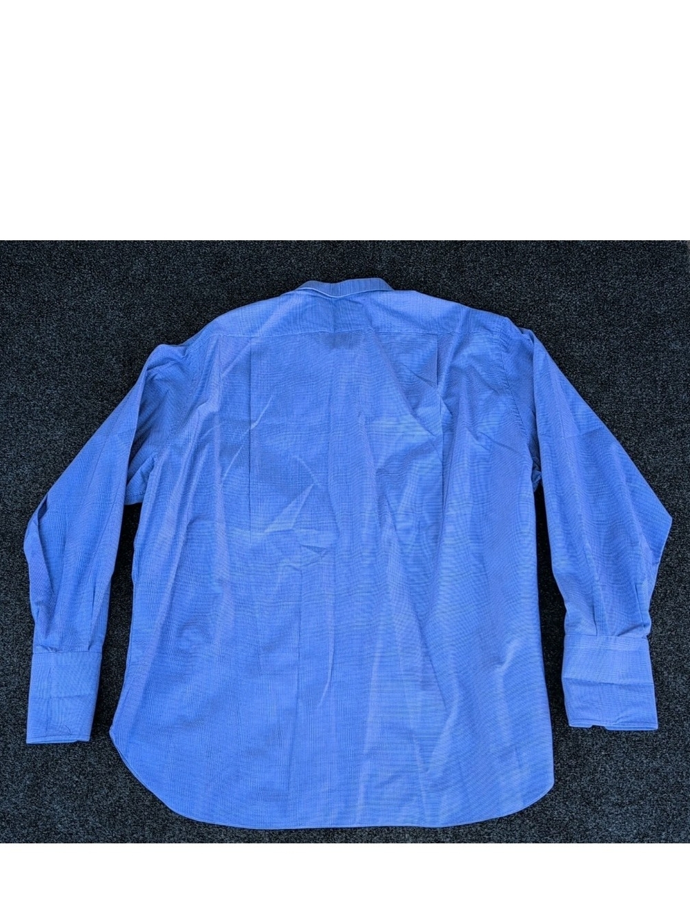 Brioni Dress Shirt Mens 49 19.5 Blue Houndstooth Long Sleeve French Cuffs Italy - Picture 12 of 12